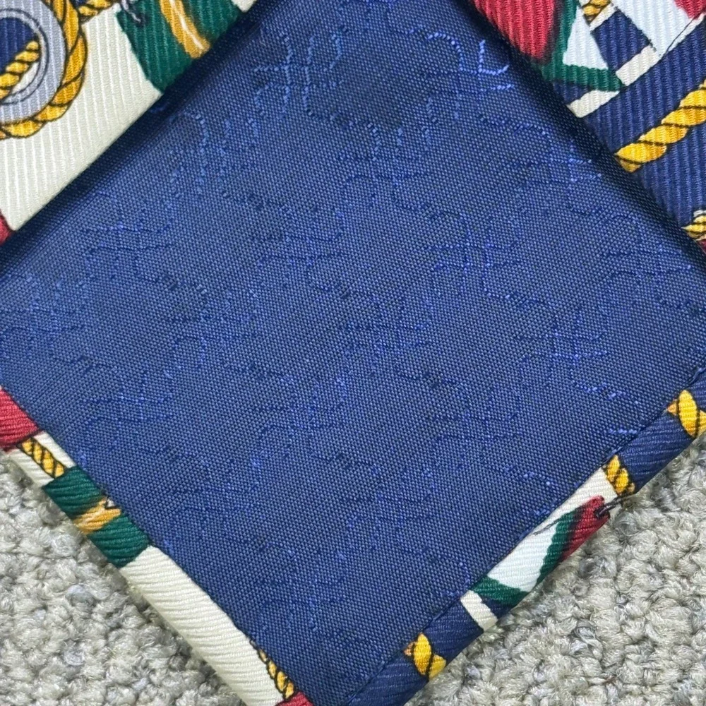 VTG Cravate Tino Cosma for Highland Park Village Silk Tie Nautical Flags Italian